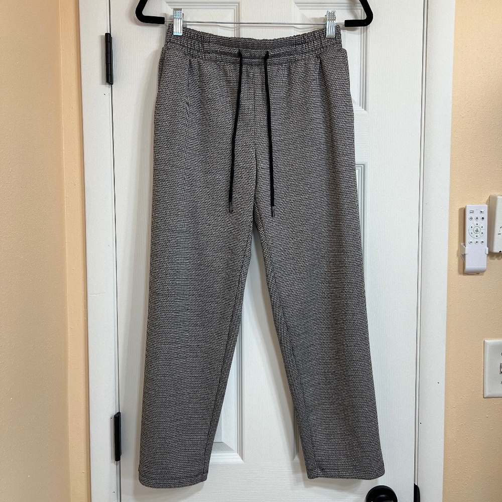 a new day Casual Pants Women's Mid/High Rise Houndstooth Bottoms with Drawstring